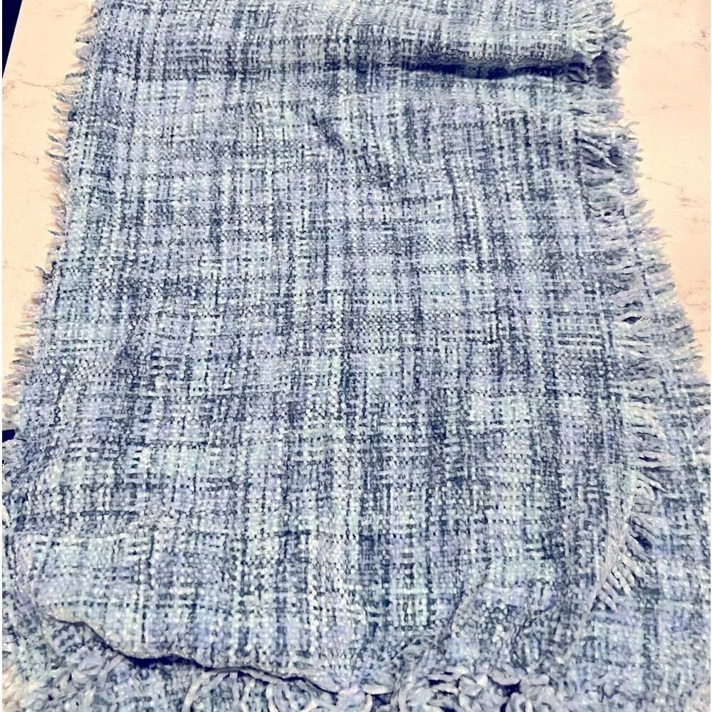 Charter Club Spacedye Chenille Wrap Scarf Came, women accessories blue green